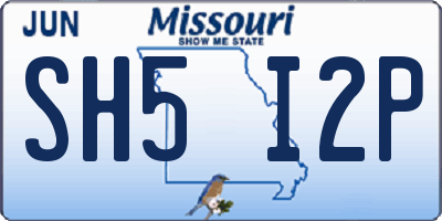 MO license plate SH5I2P