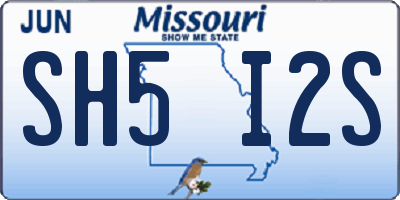 MO license plate SH5I2S