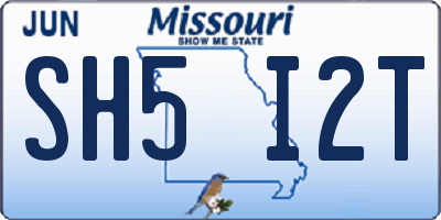 MO license plate SH5I2T