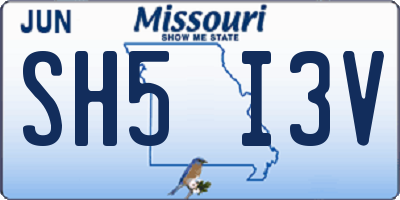 MO license plate SH5I3V