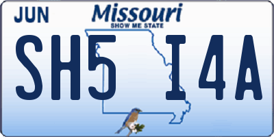 MO license plate SH5I4A