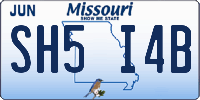 MO license plate SH5I4B
