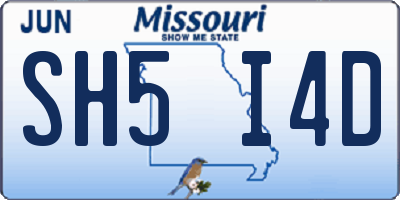 MO license plate SH5I4D