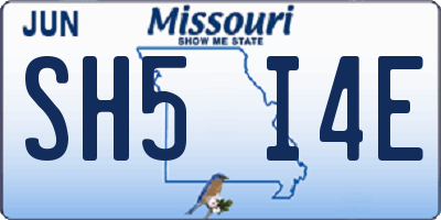 MO license plate SH5I4E