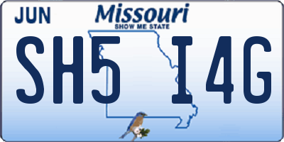 MO license plate SH5I4G