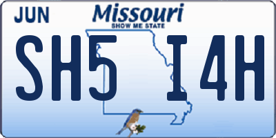 MO license plate SH5I4H