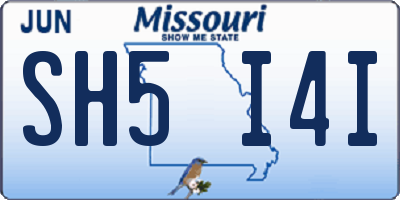 MO license plate SH5I4I