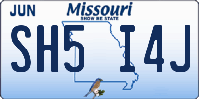 MO license plate SH5I4J