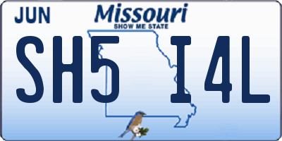 MO license plate SH5I4L