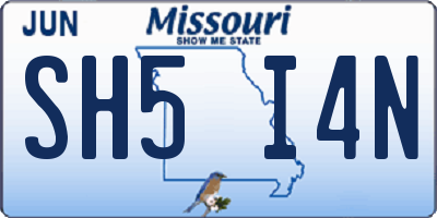 MO license plate SH5I4N