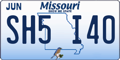 MO license plate SH5I4O