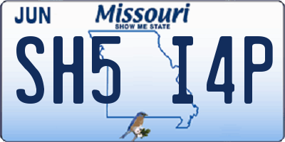 MO license plate SH5I4P