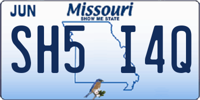 MO license plate SH5I4Q