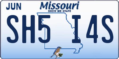 MO license plate SH5I4S