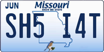MO license plate SH5I4T