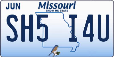 MO license plate SH5I4U