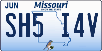MO license plate SH5I4V