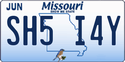 MO license plate SH5I4Y