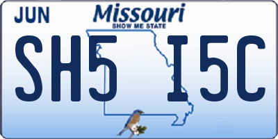MO license plate SH5I5C