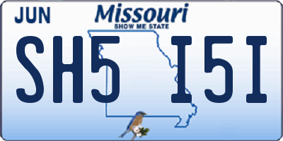 MO license plate SH5I5I