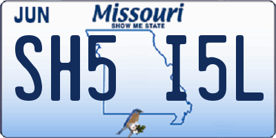 MO license plate SH5I5L