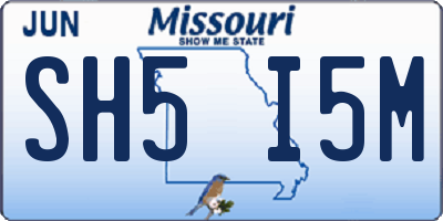 MO license plate SH5I5M