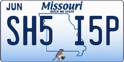 MO license plate SH5I5P