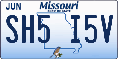 MO license plate SH5I5V