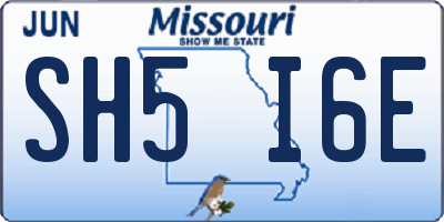 MO license plate SH5I6E