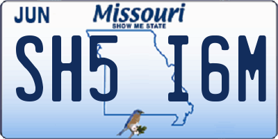 MO license plate SH5I6M