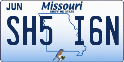 MO license plate SH5I6N