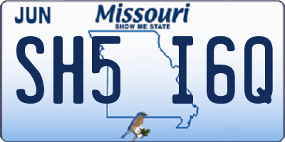 MO license plate SH5I6Q