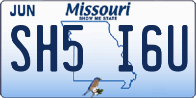 MO license plate SH5I6U