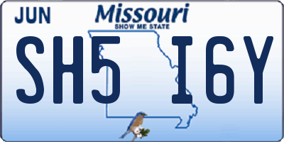MO license plate SH5I6Y