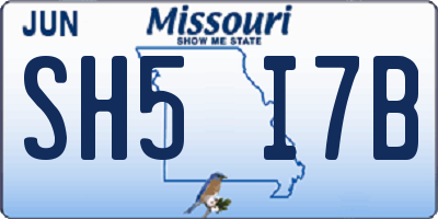 MO license plate SH5I7B