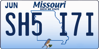 MO license plate SH5I7I