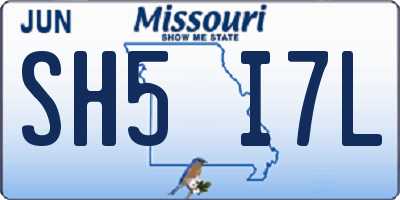 MO license plate SH5I7L