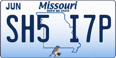 MO license plate SH5I7P