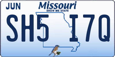 MO license plate SH5I7Q