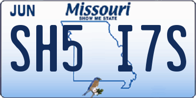 MO license plate SH5I7S