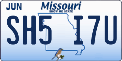 MO license plate SH5I7U