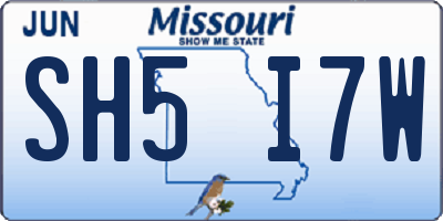 MO license plate SH5I7W