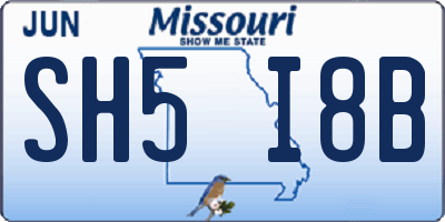MO license plate SH5I8B