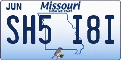 MO license plate SH5I8I
