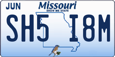 MO license plate SH5I8M