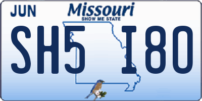 MO license plate SH5I8O