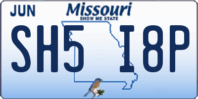 MO license plate SH5I8P