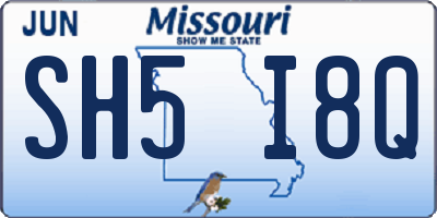 MO license plate SH5I8Q