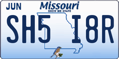 MO license plate SH5I8R