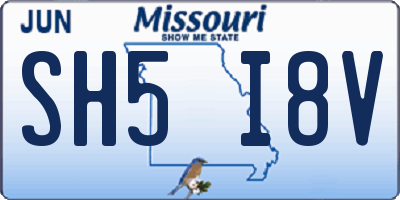 MO license plate SH5I8V